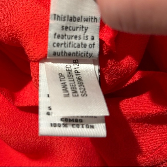 DIANE VON FURSTENBERG Sz 14 Iliana 3/4 Sleeves Ornate Slim Tie  Flowy Blouse - Picture 8 of 10